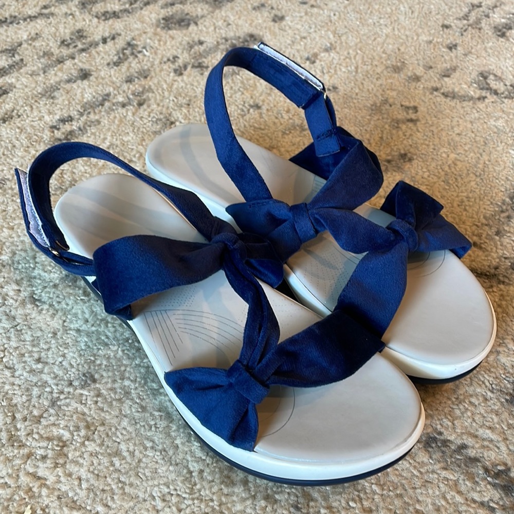 NEW Blue Velvet Wedges